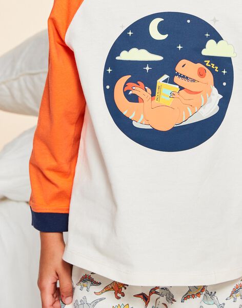 Ensemble pyjama écru avec dinosaures FLODINAGE / 23E5PG26PYJ001