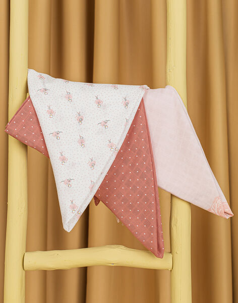 Lot de 3 langes en double gaze de coton bio bébé fille DOROTHY / 22H0AF11LAN307