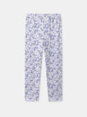 Chemise de nuit violet à broderie lapin et patch pompon et legging fleuri Fille  NUIDINETTE / 25H5PFB2CHN205