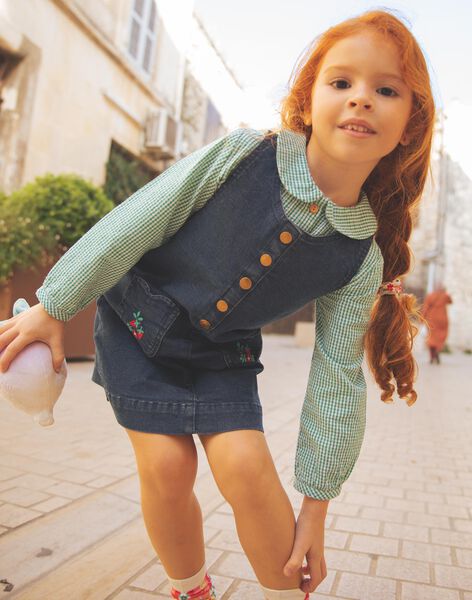 Robe chasuble en denim bleu foncé FECHAZETTE / 23E2PFB1CHSK005