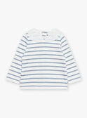 T-shirt esprit marinière écru et bleu marine FABULEUSE / 23E1BF81TEE001