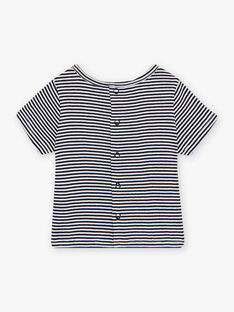 T-shirt à fines rayures bleu marine bébé garçon CAGAEL / 22E1BG81TMC070