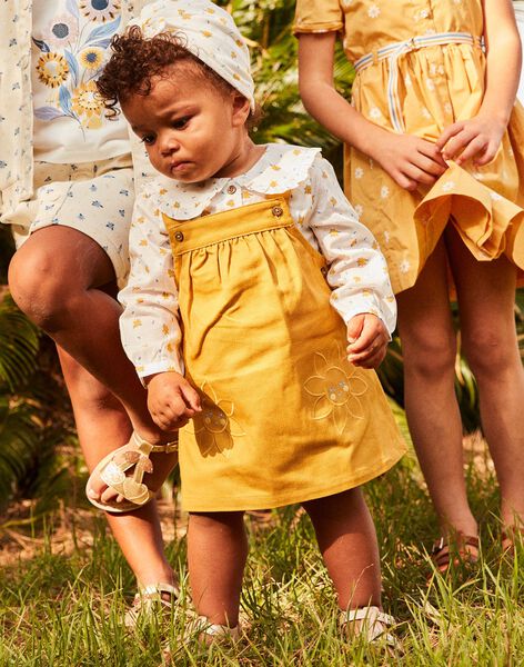 Robe chasuble en twill jaune miel FABLANCHE / 23E1BF81CHS107