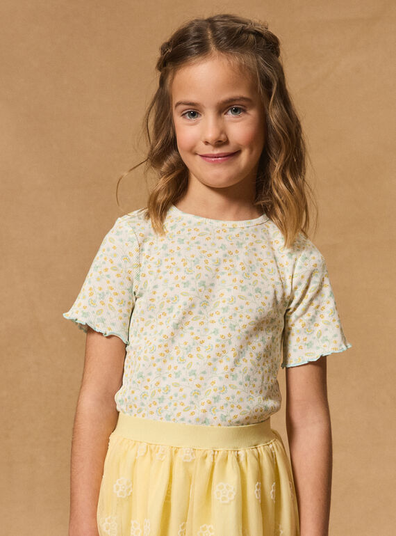 T-shirt écru à fleurs MIXETTE 1 / 25E2PF52TMC001