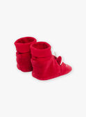 Chaussons rouges en velours à animation 3D rennes de Noël 