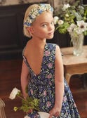 Robe bleu marine imprimée à fleurs dos nu KREVOLETTE / 24E2PFL1ROB070