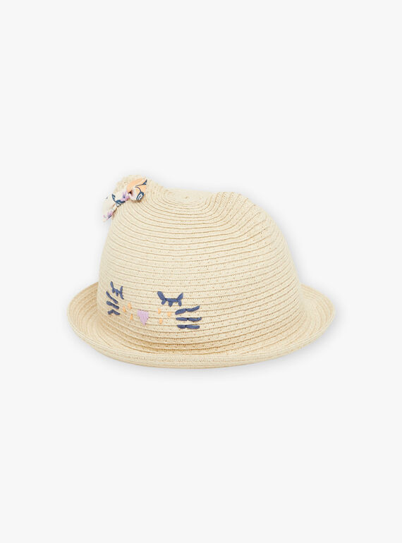 Chapeau de paille avec bande à motif FAPOLLY / 23E4BFO1CHA009