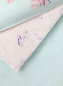 Parure de lit bleu turquoise et rose motif sirène TIPARURSIR / 20EZEN71PLC213