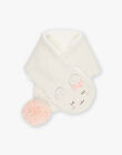 Echarpe en tricot beige à motif tête d'animal brodé DISOLALE / 22H4BFN1ECHA011
