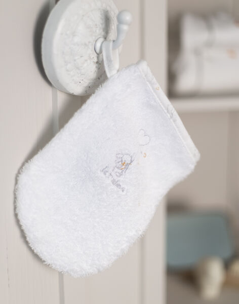 Pointe-éponge et gant écru motif chiot naissance fille BOELI / 21H0AM41POI001