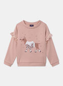 Sweat rose doublé polaire LOISWETTE / 24H2PFU1SWEK007