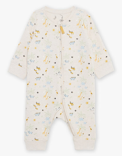Grenouillère beige clair thème jungle FEDORIAN / 23E5BG25GREA011