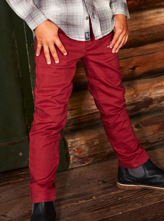 Pantalon regular en bordeaux DUMARAGE / 22H3PGZ1PANF507