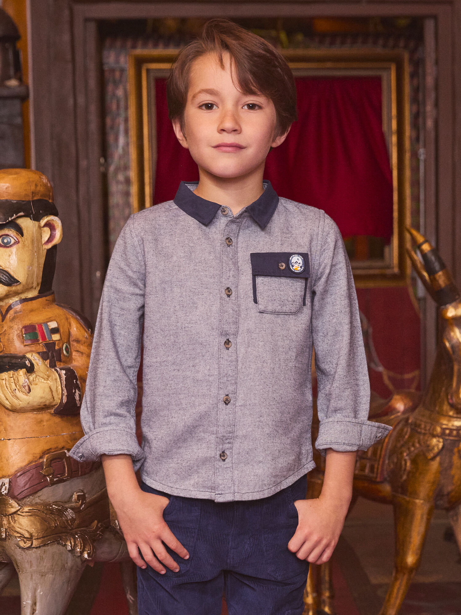 Chemise Bleu chine Garcon Sergent Major