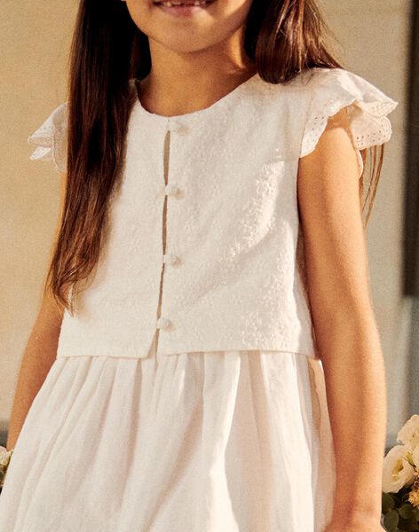 Robe écrue à broderies fantaisie FREBROETTE / 23E2PFI3ROB005