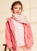 Foulard rose pâle en voile de coton à fleurs FRAFOLETTE / 23E4PF51ECHD319