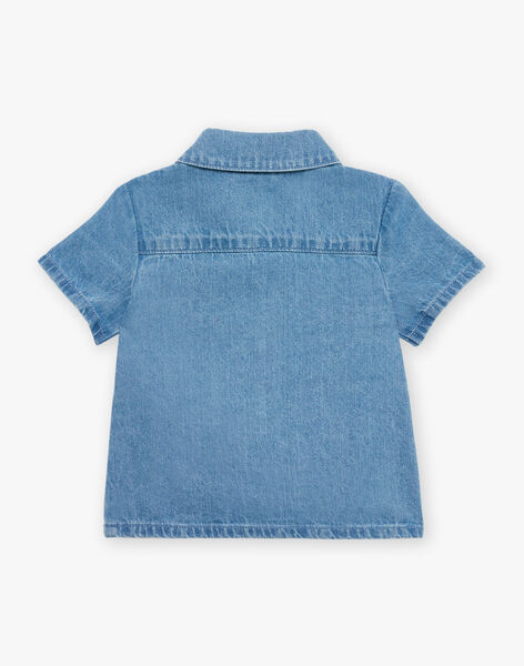 Chemise en denim bleue à manches courtes FAROBERT / 23E1BGS1CHMP272