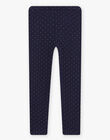 Legging bleu marine en côtes à pois dorés DROUNETTE 2 / 22H4PFQ2CTTC214