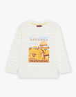 T-shirt écru à rayures et savane FAVANAGE / 23E3PG81TML001