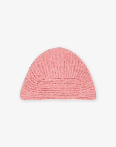 Bonnet vieux rose en tricot FIMAURINE / 23E4BF51BON817