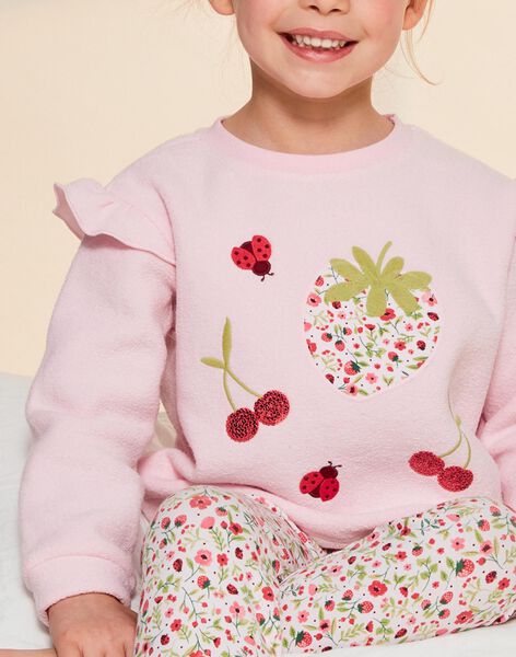 Ensemble pyjama rose pâle à et motifs fantaisie FLOJAETTE / 23E5PF22PYJ309
