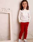 Pantalon rouge maille milano enfant fille ZLUPETTE3 / 21E2PFK3PAN719