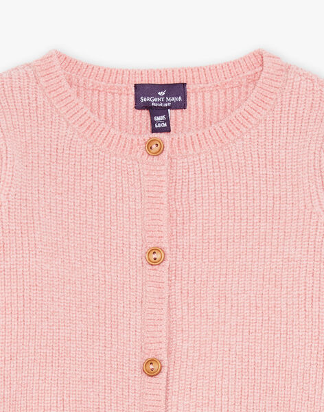 Gilet en tricot rose FADORIANE / 23E1BFB1CARD309