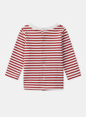 Tshirt à rayures rouges et blanches et manches longues Bébé Garçon NADAVID / 25H1BGK1TML001