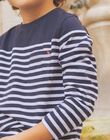 T-shirt à rayures bleu marine et blanc FRIXOLAGE1 / 23E3PGB1TMLC243