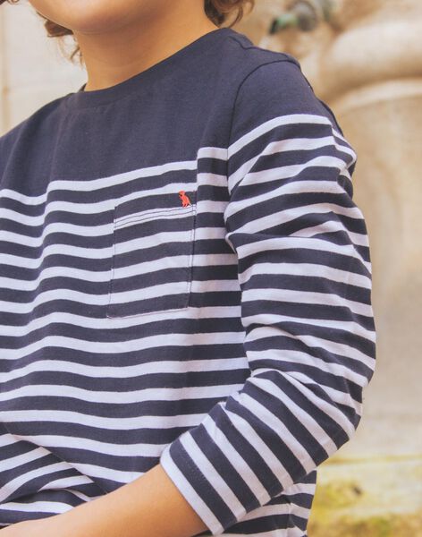 T-shirt à rayures bleu marine et blanc FRIXOLAGE1 / 23E3PGB1TMLC243