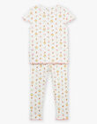 Pyjama écru à imprimé fleurs et renards FLOROETTE / 23E5PF34PYJ001