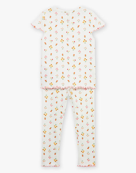 Pyjama écru à imprimé fleurs et renards FLOROETTE / 23E5PF34PYJ001