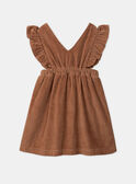 Robe chasuble marron en velours LAROMETTE / 24H2PFS1CHSI810