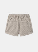Jupe-short vichy marron et blanc Fille NISKORETTE / 25H2PFL1JPS001