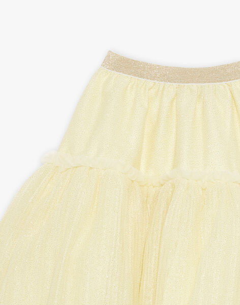 Jupe jaune asymétrique en tulle paillettée FYMETTE / 23E2PFG1JUPB104