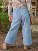 Pantalon bleu en velours côtelés LARABETTE / 24H2PFS1PAN205