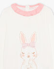 Ensemble pyjama écru à lapin et à carreaux FLORETTE / 23E5PF21PYJ001
