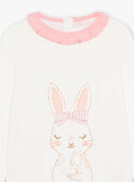 Ensemble pyjama écru à lapin et à carreaux FLORETTE / 23E5PF21PYJ001