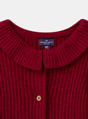 Cardigan rouge avec patch pommes et col volant Bébé Fille NAGISELLE / 25H1BFM2CAR050