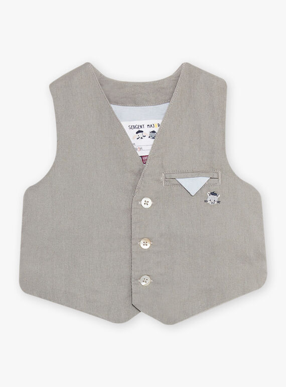 Gilet de cérémonie vert sauge bébé garçon CYBERNARD / 22E1BG11VSMG610
