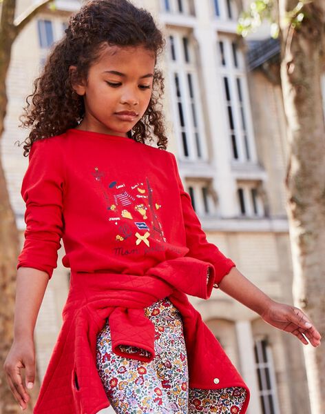 T-shirt rouge à motifs Paris DIFLORETTE / 22H2PFE3TML050