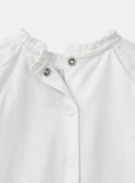 Blouse blanche à motif chien et manches longues ressérées Bébé Fille NAJOLIE / 25H1BFQ1TEE009