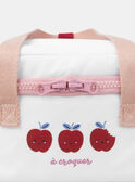 Sac à lunchbox rose et blanc imprimé pommes avec fermeture zippé Bébé Fille NAGARANCE / 25H4BFP1BES001