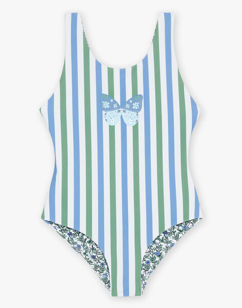 Maillot de bain 1 pièce réversible écru à imprimé fleuri FRYVERETTE / 23E4PFM2D4K001