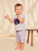 T-shirt lilas manches courtes à rayures FAOCTAVE / 23E1BGO1TMCH700