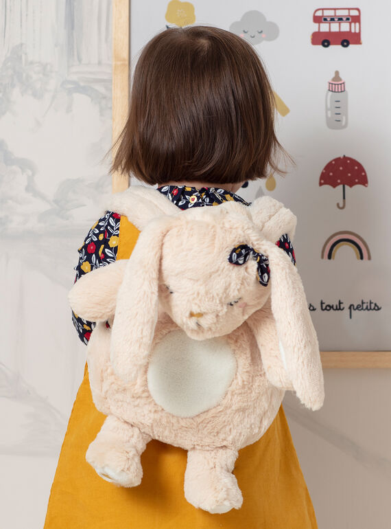 Sac à dos lapin beige bébé fille