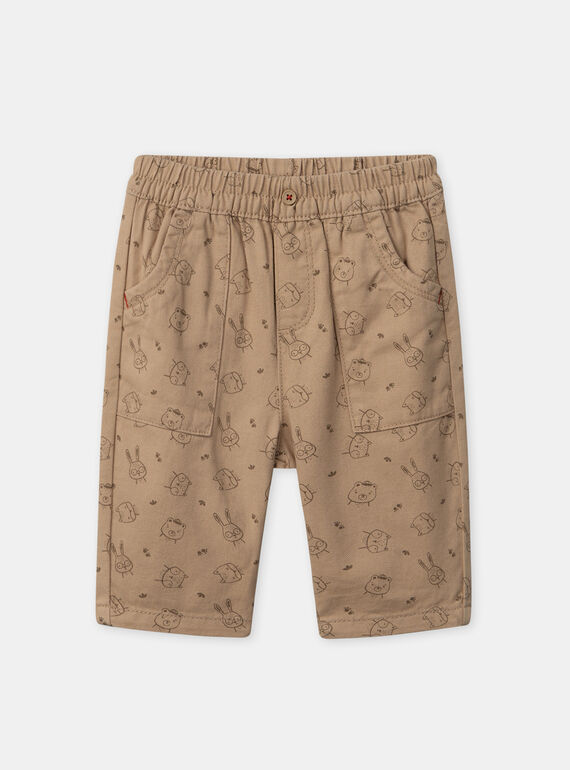 Pantalon marron clair imprimé animaux Bébé Garçon NADRICE / 25H1BGK1PANA014