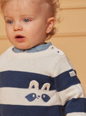 Pull bleu et blanc à imprimé à rayures LADAEL / 24H1BGJ1PUL001