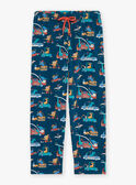 Pyjama bleu pétrole à imprimé dinosaures en jersey GRUDIAGE / 23H5PG14PYJ716