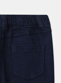Pantalon cargo bleu marine à broderies pommes Fille NOCARGETTE / 25H2PFP1PAN070